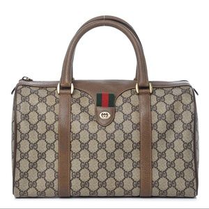 Vintage GUCCI Canvas Monogram Boston Brown!!!